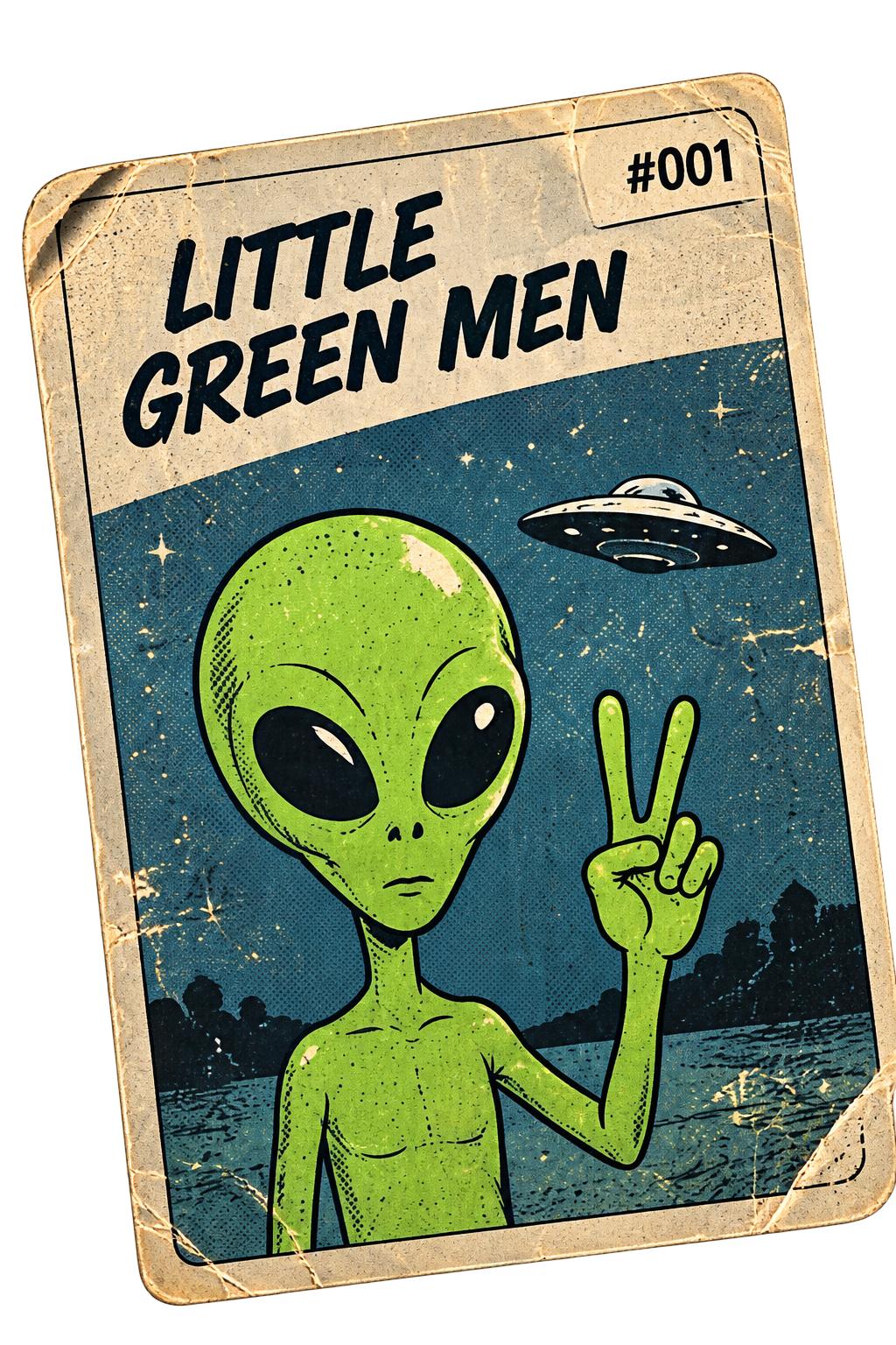 Little Green Men collector card